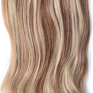 Remy Human Hair extensions Double Weft straight 24 - bruin / blond 6/613#