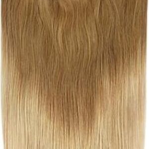 Remy Human Hair extensions Double Weft straight 24 - bruin / blond T6/27#