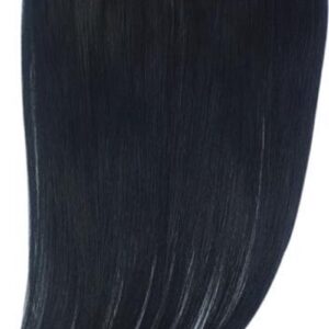 Remy Human Hair extensions Quad Weft straight 15 - zwart 1#
