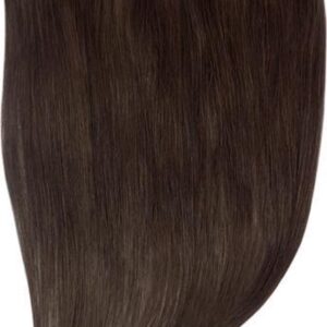 Remy Human Hair extensions Quad Weft straight 16 - bruin 2#