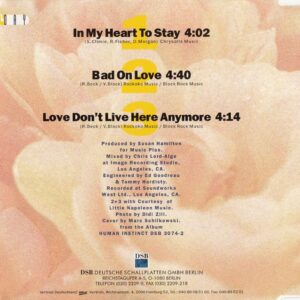 Robin Beck � In My Heart To Stay / Bad On Love / Love Don't Live Here Anymore 3 Track Cd Maxi 1992
