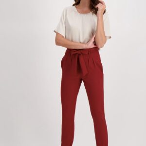 Rode Broek/Pantalon van Je m'appelle - Dames - Travelstof - Maat 38 - 4 maten beschikbaar