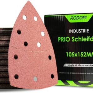 Rodopi® 100x Mix Multi-Schuurpapier Driehoek 105x152 mm - Industrieel