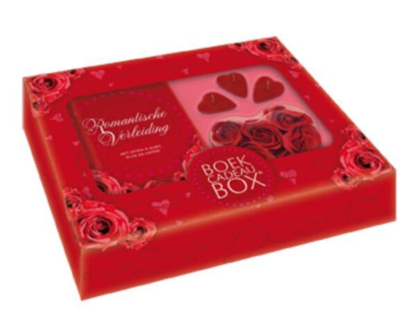 Romantische verleiding (Boek-cadeaubox) + kaarsjes/bloemetjes