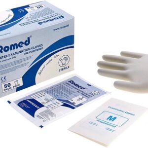 Romed 50 paar latex handschoenen steriel Small Romed - Wit - Latex - Steriel verpakt per paar - Steriel verpakt