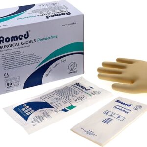 Romed latex operatiehandschoenen poedervrij steriel verpakt - 50 handschoenen Maat 8.0 Romed - Geel - Latex - Steriel verpakt per paar en Poedervrij