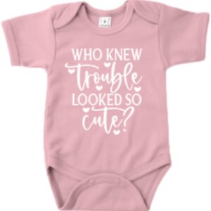 Romper - If only trouble looked so cute - Roze - Maat 50/56