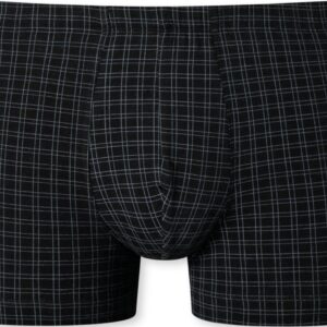 SCHIESSER Cotton Casuals boxer (1-pack) - heren shorts zwart geruit - Maat: 4XL