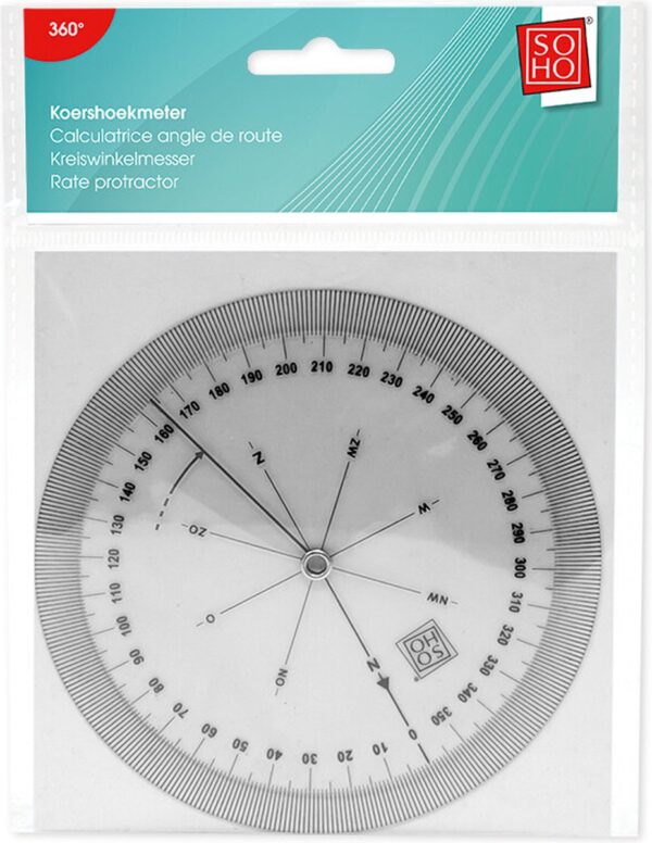 SOHO Koershoekmeter 12,6 Cm - Transparant - Meetinstrument hoekafstelling - Universeel afstelapparaat - Multifunctioneel meetgereedschap - 12,6 cm