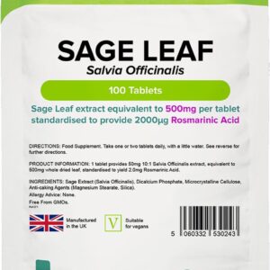 Salieblad 500 mg (100 tabletten)