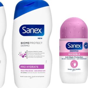 Sanex Pro Hydrate SET Douchegel + Dermo Invisible Deo Roller 2 + 2