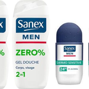 Sanex Zero Men SET - Douchegel + Deo Roller Men Sensitive 2 + 2