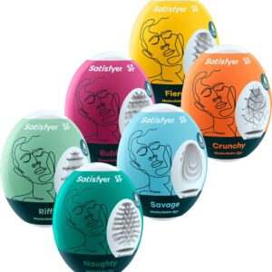 Satisfyer Masturbator Egg, verschillende structuren, hydro-actief TPE, geen glijmiddel nodig, voor eenmalig gebruik