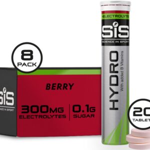 Science in Sport - SIS Go Hydro Bruistabletten - 300mg Elektrolyten - Berry Smaak - 8x20 (160) Tabletten voordeelverpakking