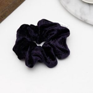 Scrunchie Velvet Aubergine Donker paars - haarwokkel - Haarelastiek - Haaraccessoire (1 stuk)