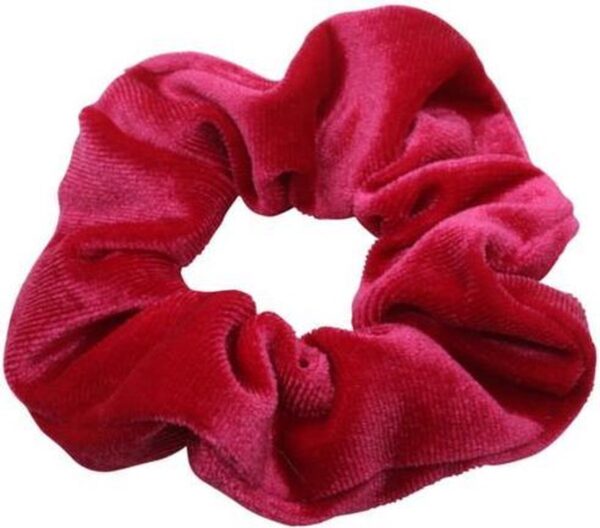 Scrunchie Velvet Donker Roze - haarwokkel - Haarelastiek - Haaraccessoire (1 stuk)