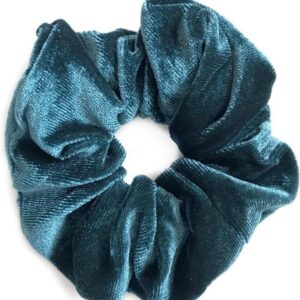 Scrunchie Velvet Teal Blue - haarwokkel - Haarelastiek - Haaraccessoire (1 stuk)