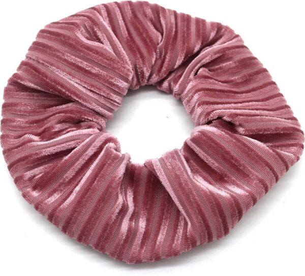 Scrunchie van Ribstof / Ribfluweel - Corduroy Haarelastiek - Roze - Dielay