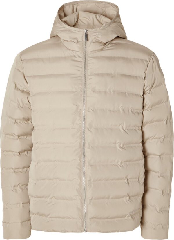 Selected - Heren Jas zomer Barry Quilted Hooded Jacket Pure Cashmere - Beige - Maat XXL