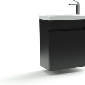 Serie Ivreo - Badkamermeubel / Toiletmeubel - 45x28x55 cm - Mat Zwart - MDF - Industrieel