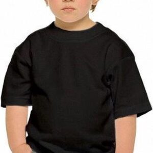 Set van 2x stuks zwarte kinder t-shirts 100% katoen - Kinderkleding basics, maat: 134-140 (M)