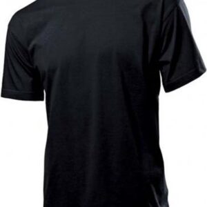 Set van 3x stuks zwart basic heren t-shirt ronde hals 100% katoen, maat: S