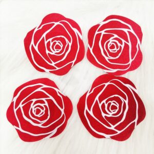 Sexy tepelstickers - rode roos - 2 stuks - 100% polyester
