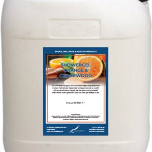 Showergel Sweet Orange & Cedarwood - 10 Liter - 2 in 1 voor lichaam en haar.