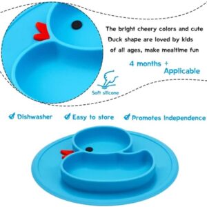 Silicone Verdeelde Peuter Borden - Draagbare Non Slip Zuignap Borden voor Kinderen Baby's en Kinderen - BPA Vrije Baby bord