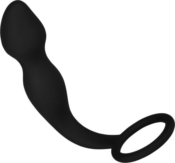 Siliconen anaalplug met testikelring, 19,5 cm