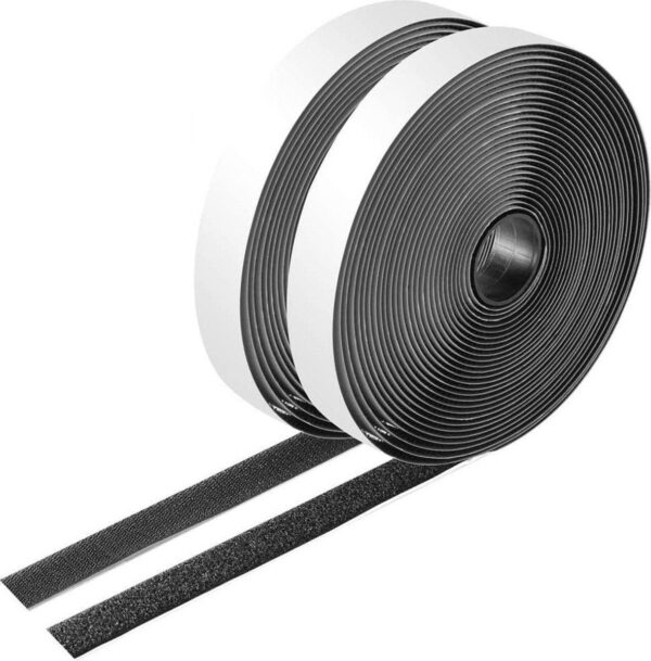 Simple Fix Klittenband - Klittenband Zelfklevend en Isolerend - Velcro - Dubbelzijdig Klittenband - Zwart - 5 Meter