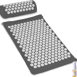 Slimtron Relief Mat Grijs spijkermat - Ontspanning en Pijnverlichting - acupuntuurmat - met 10 ml Aurgan arganolie