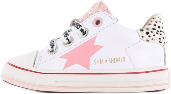 Sneakers | Meisjes | white Pink | Leer | Shoesme | Maat 25