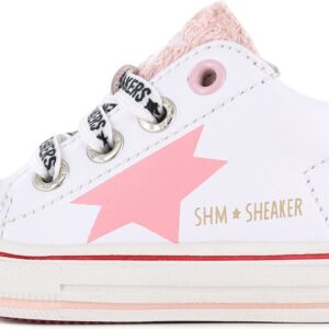 Sneakers | Meisjes | white Pink | Leer | Shoesme | Maat 28