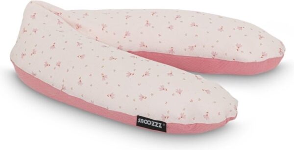 Snoozzz Zwangerschapskussen Zijslaapkussen Lichaamskussen Premium kwaliteit - 185 cm - microparel vulling - luxe verpakking - 100% hydrofiel katoen - Spring Roze