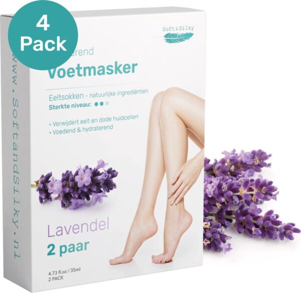 Soft & Silky Eeltsokken - 4 Pack - Voetmasker - Foot peel mask - Eelt verwijderaar - Voetvijl - Eeltverwijderaar - Eeltvijl - Eeltrasp