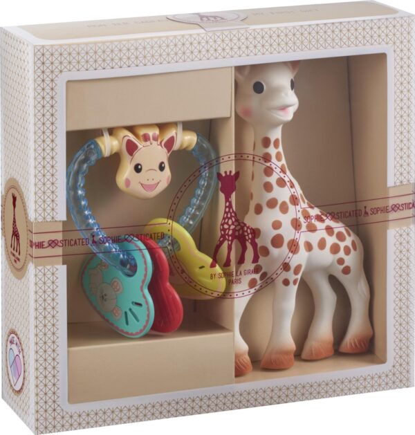 Sophie de giraf Sophiesticated Cadeauset - Baby speelgoed - Sophie de giraf & Hart Bijtring - Kraamcadeau - Babyshower cadeau - 4-Delig