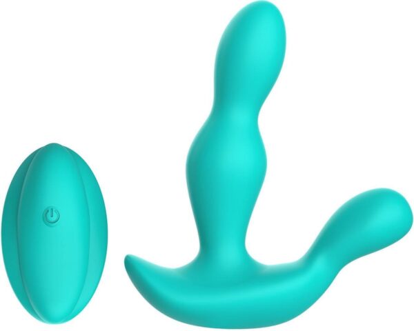 Subliem Siliconen Prostaat Vibrator - Anale Vibrator Draadloze Afstandsbediening - 12.3 cm - Turquoise