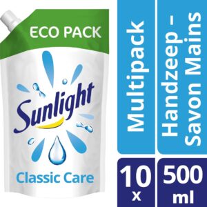 Sunlight Handzeep Classic Care - Vloeibare Zeep - Classic Refill Pomp - Eco Voordeelverpakking 10 x 500 ml
