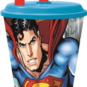 Superman Drinkbeker met Rietje - Bioscoop beker - 430 ml.
