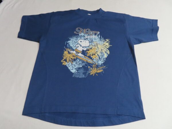 T shirt - Korte mouw - Jongens - Snoopy- Donker blauw - Surf - 6 jaar 116