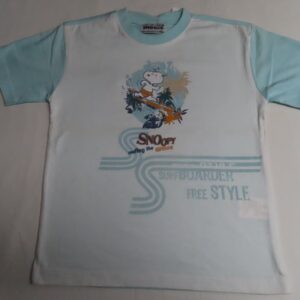 T shirt - Korte mouwen - Jongens - Snoopy - Bleek blauw , wit - Surf - 6 jaar 116