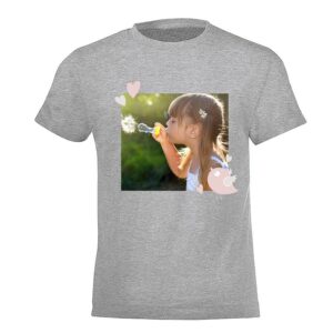 T-shirt voor kinderen bedrukken - Grijs - 10 jaar (134)