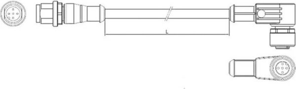 TE Connectivity 2273094-3 Sensor/actuator connector, geassembleerd M12 Aantal polen: 8 Stekker, haaks 5.00 m 1 stuk(s)