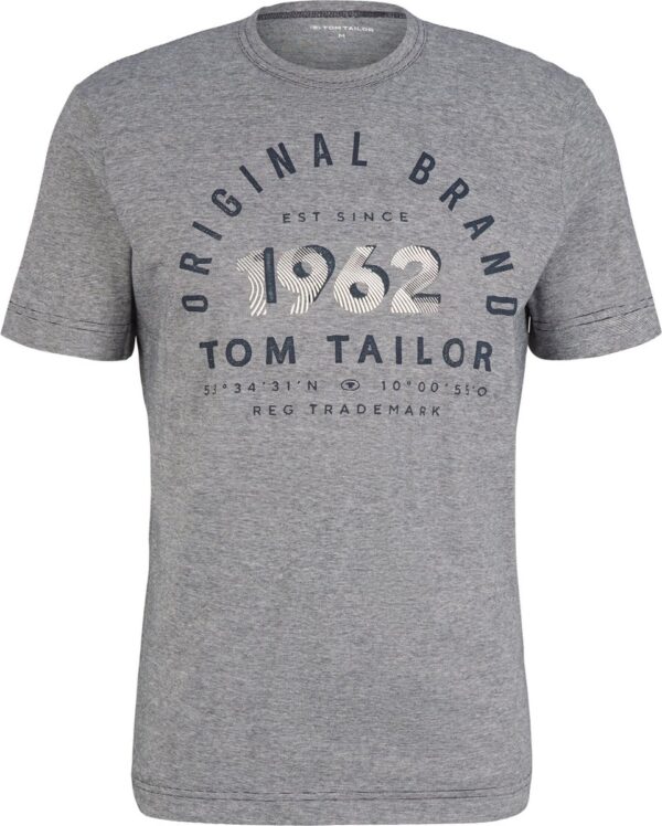 TOM TAILOR striped t-shirt with print Heren T-shirt - Maat L