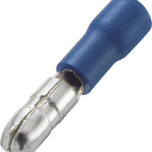 TRU COMPONENTS 1572194 Ronde connector 1.50 mm² 2.50 mm² Stift-Ø: 4 mm Deels geïsoleerd Blauw 100 stuk(s)