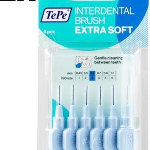 TePe Extra Soft Lichtblauw 0,6mm - 2 x 6 stuks - Voordeelverpakking