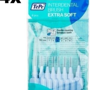 TePe Extra Soft Lichtblauw 0,6mm - 4 x 8 stuks - Voordeelverpakking