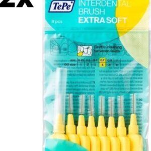 TePe Extra Soft Lichtgeel 0,7mm - 2 x 8 stuks - Voordeelverpakking