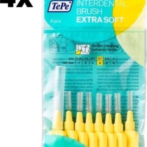 TePe Extra Soft Lichtgeel 0,7mm - 4 x 8 stuks - Voordeelverpakking